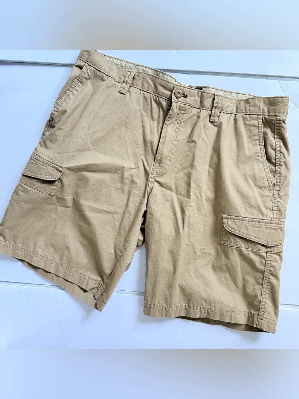 Weatherproof Men's Khaki Cargo Shorts - Lightweight Casual Summer Short 38